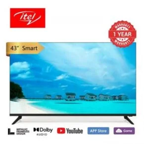 itel L4350 43 inch Smart TV FHD High Quality Frameless Television i-Cast TV Dolby Audio DVB-T/T2 Black