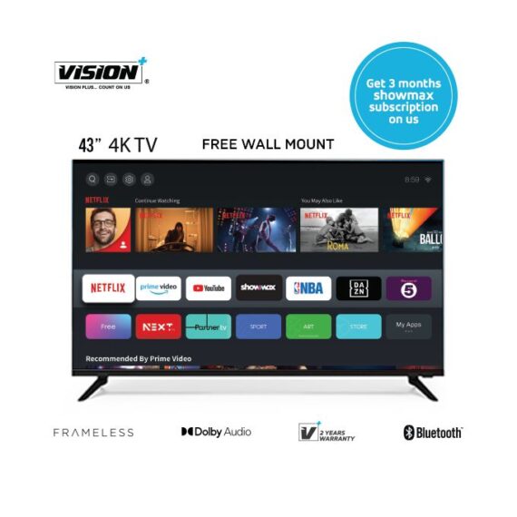 Vision Plus 43 Inch 4K Smart TV VP8843KV