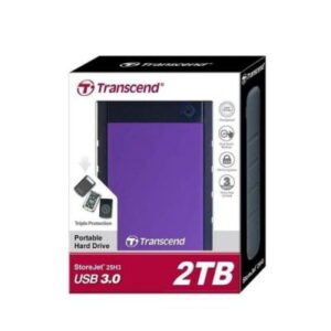 Transcend StoreJet 25H3 (USB 3.0) Military Grade 2TB External Hard Drive Disk - purple