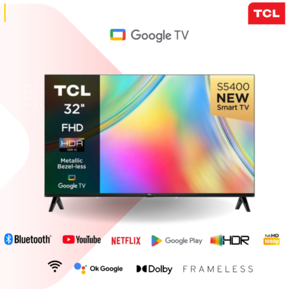 TCL 32 Inch Smart Android Google TV 32S5400