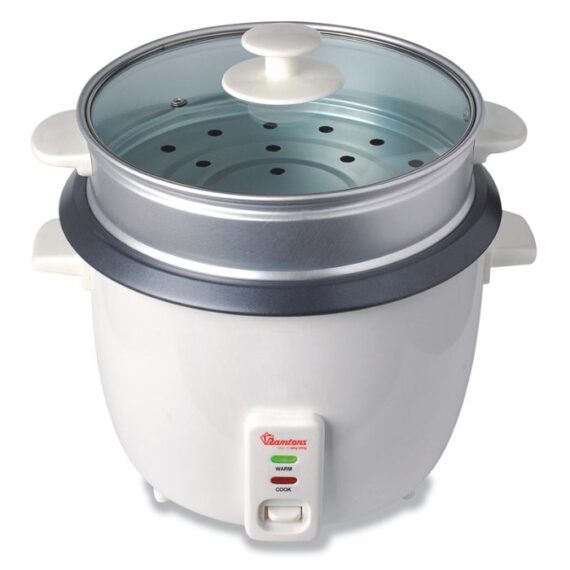 Ramtons rice cooker + steamer 2.8 LITERS WHITE- RM/290