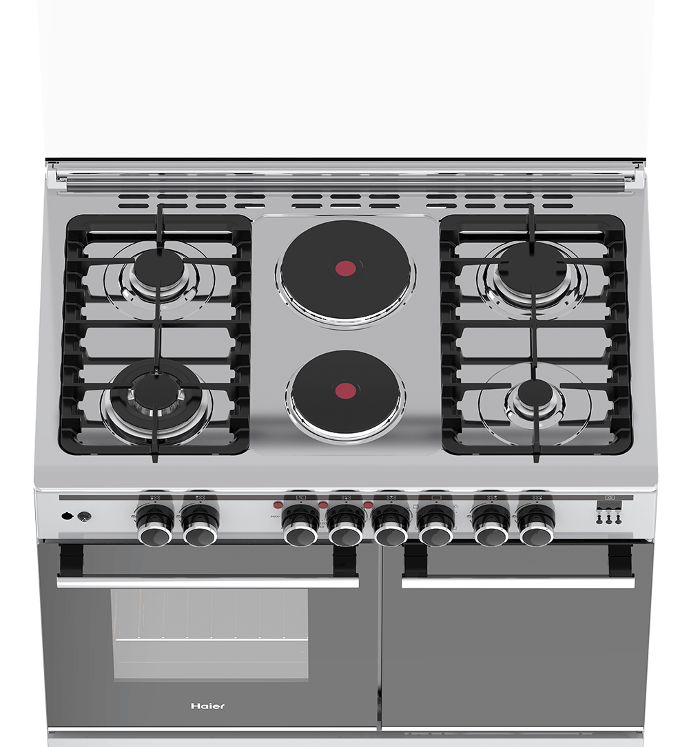 Haier 4 Gas Burner + 2 Electric Plates 60x90 Cooker - HCR6042DES - Image 2