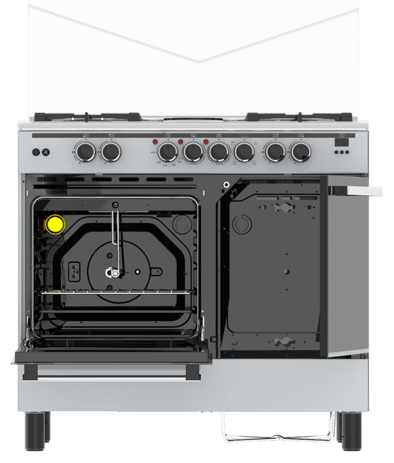 Haier 4 Gas Burner + 2 Electric Plates 60x90 Cooker - HCR6042DES - Image 3