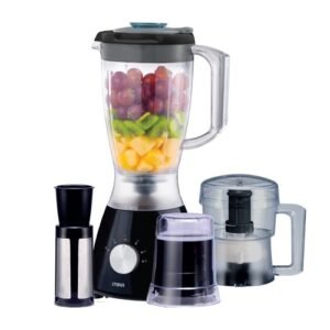MIKA Blender MBLR304/BL 1.5L, 4 in 1, with Grinder, Chopper & SS Filter, 400W, Black