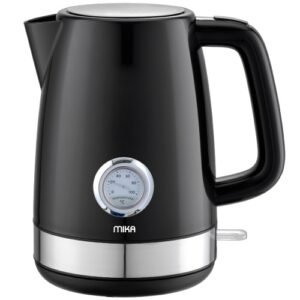 MIKA Kettle MKT1701DB 1.7L, Plastic, 360º Cordless, Concealed Element,with Temp Gauge, Black