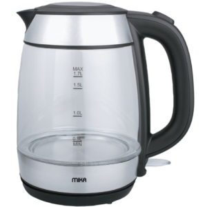 MIKA Kettle 1.7L, Glass, 360º Cordless, Concealed Element, Glass Black(MKT4101GB)