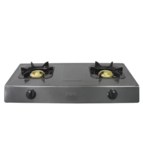 MIKA GAS STOVE MGS1202 Non-Stick, Double Burner, Dark Grey