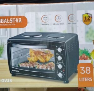 Globalstar Oven 38L Rotisserie Electric Mini Oven With Double Hot Plates