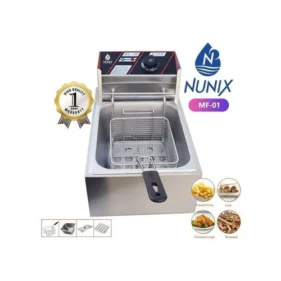 Nunix MF-01 Single Stainless Steel Deep Fryer - 6Ltrs, Adjustable thermostat