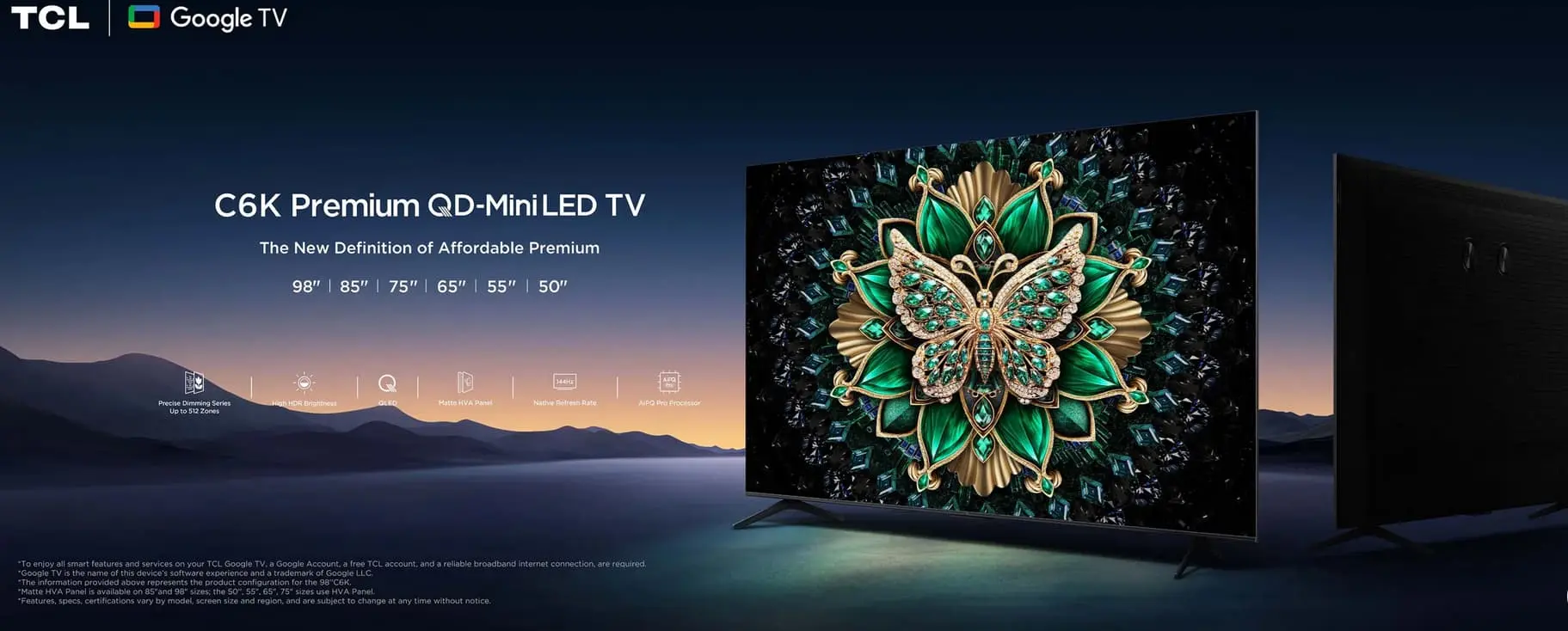TCL C6K 65 Inch Premium QD-MiniLED TV