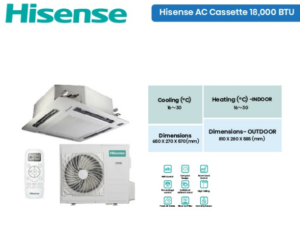 Hisense Cassette 18000BTU Air Conditioner Cooling and Heating AUC-18HR4SAA1 (AUW-18H4SS)