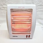 Estia Quartz Portable Electric Halogen Ceramic Room Heaters with Safety Grills and Variable Heat Settings