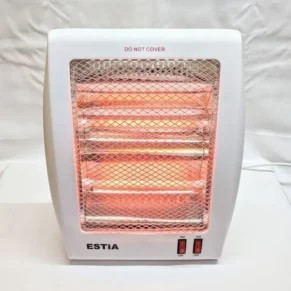 Estia Quartz Portable Electric Halogen Ceramic Room Heaters with Safety Grills and Variable Heat Settings