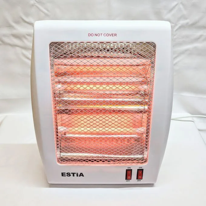 Estia Quartz Portable Electric Halogen Ceramic Room Heaters with Safety Grills and Variable Heat Settings