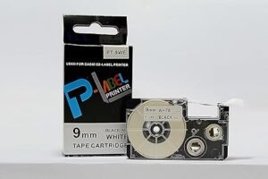 Casio PT-9WE Black on white cartridge