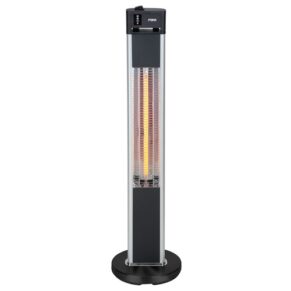 MIKA Patio Heater, 1350W-1600W, With Remote, Black & Silver