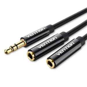 Vention BBTBY 2×3.5mm Male to 4 Pole3.55m Female Audio0.3M(Black)
