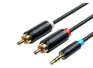 Vention 3.5MM Male to 2-Male RCA Adapter Cable 2M Black (BCLBH)