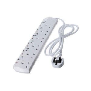 Jsb 6-Way Socket Power Extension Cable 5m Long White