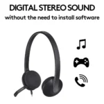 Logitech H340 USB Stereo Headset (981-000475) – Noise-Cancelling Microphone, Digital Audio, Plug-and-Play for PC & Mac