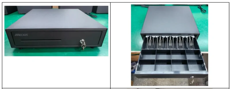 Picture1 Mecer M-405 cash drawer 5 bill 8 coin RJ12 cash till