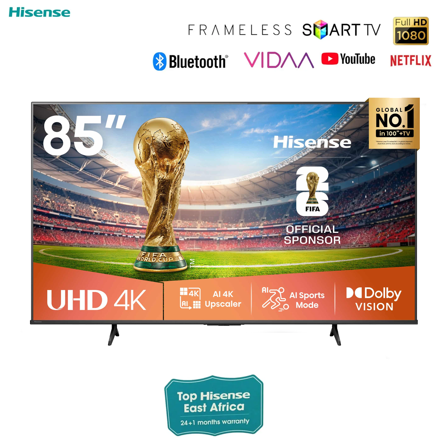 Hisense 85A6QKEN 85 inch 4K UHD Smart TV