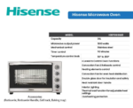 Hisense H38TOSS16S3 38L Microwave Oven 1,800W Hisense H38TOSS16S3 38L Microwave Oven 1,800W