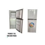 Premier 110L Double Door Refrigerator – Energy Efficient with Adjustable Thermostat (Perfect for Small Spaces)