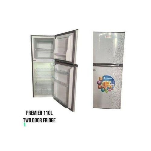 Premier 110L Double Door Refrigerator – Energy Efficient with Adjustable Thermostat (Perfect for Small Spaces)